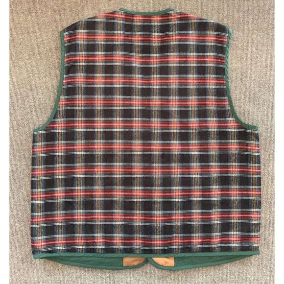 Alan Flusser Faux Suede Vest Mens L Plaid Button Vegan Gorpcore Quilted Preppy - Picture 3 of 6